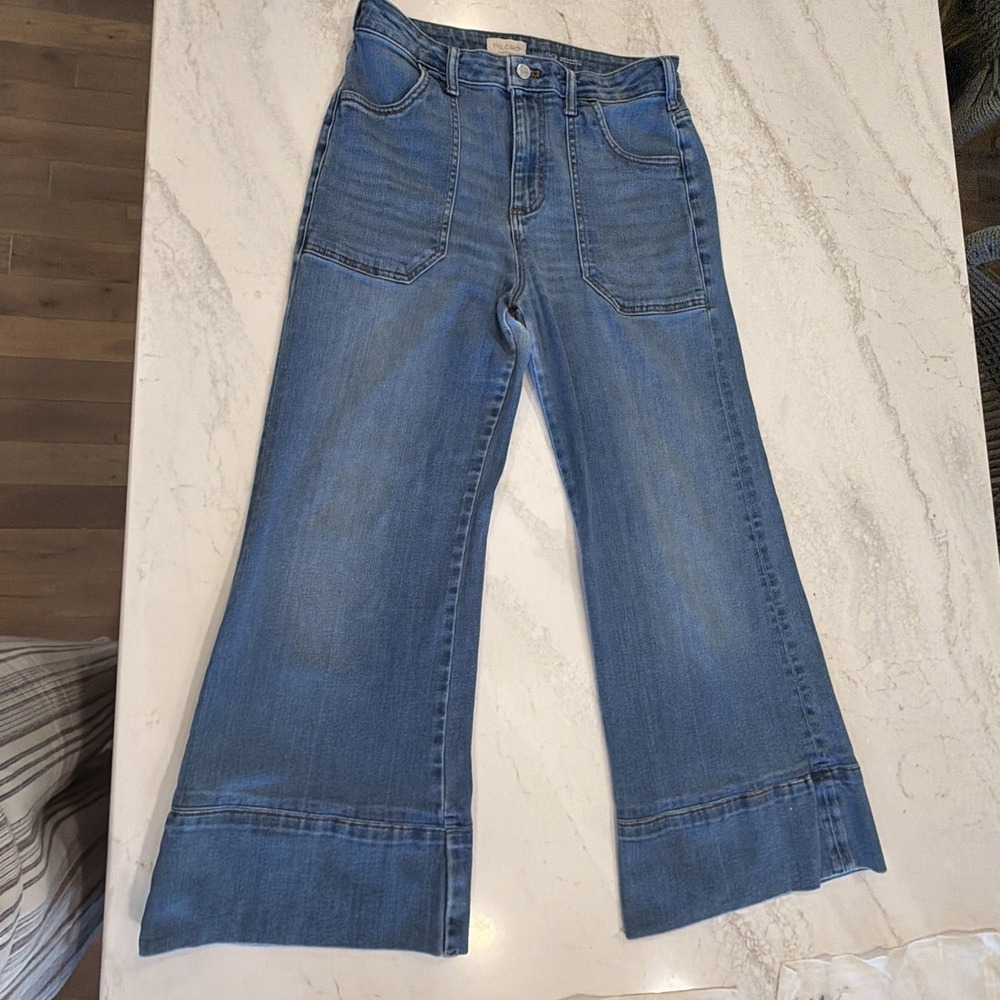 PILCRO By Anthropologie The Rylan Relaxed Flare Jeans Women's Size 29 See Damage